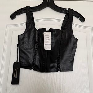 Bebe Black Leather Top